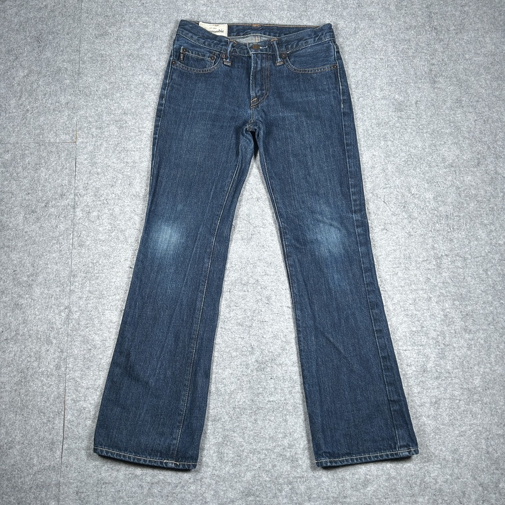 Vintage Abercrombie Kids Slim Boot Denim Jeans Girls 12(26x27) Dark Blue Wash